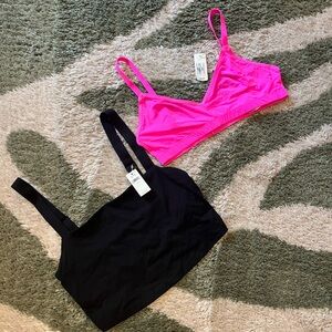 Aerie & Offline Pink and Black Bralette Set of 2